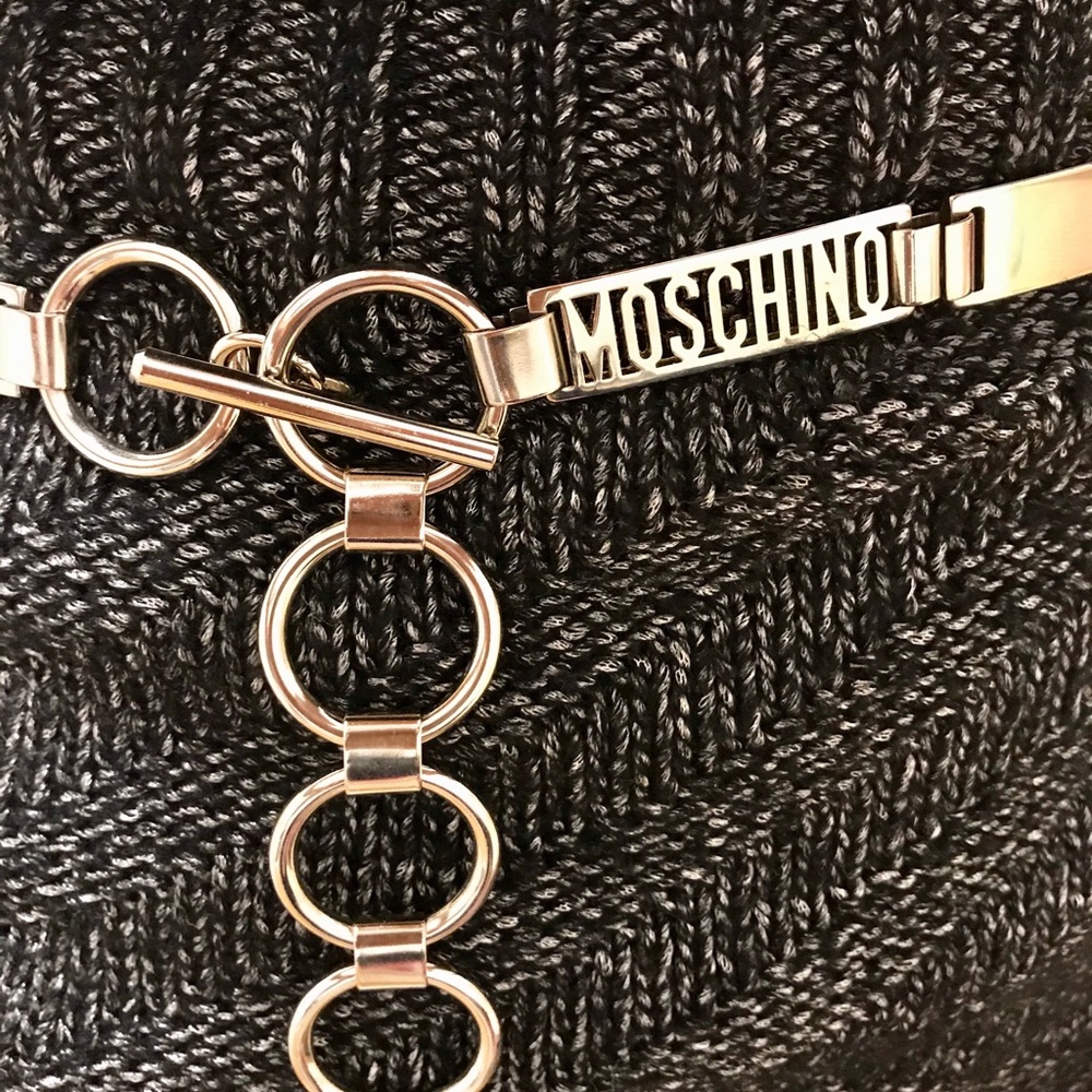 Moschino Silver Link Chain Waist Belt